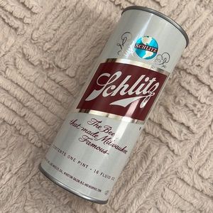 Vintage Schlitz Steel Beer Can Piggy Bank - 1969 size is 1 pint, 16 oz can